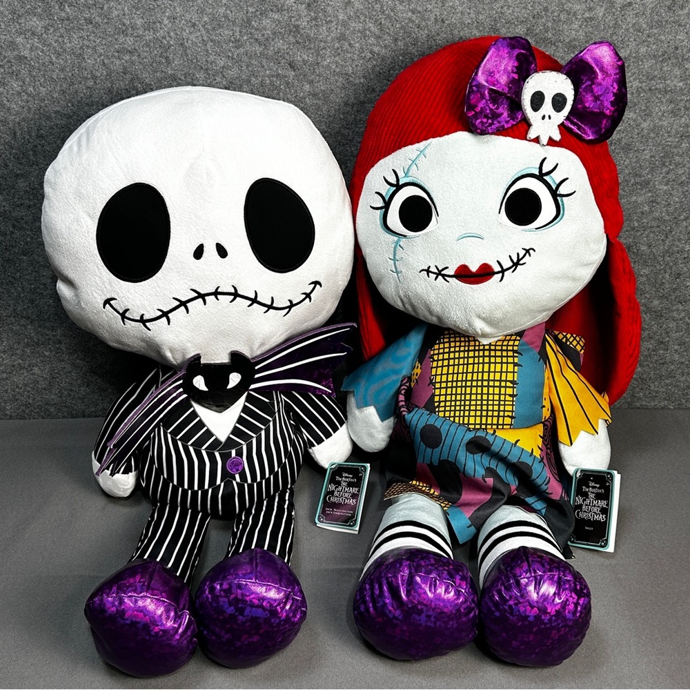 Disney Nightmare Before Christmas Sally & Jack Jumbo 32” Stuffed Plush Set NWT